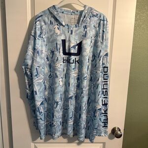 Huk Light Blue Camo Performance Hoodie